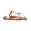 Rustic 2 Light 10 Hook Ceiling Mounted Hanging Pot Rack in Copper