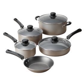 Tramontina 9 Piece Non-Stick Cookware Set, Champagne