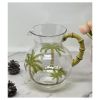 3 Quarts Designer Classic Palm Tree Acrylic Pitcher with Bamboo Handle, Crystal Clear Break Resistant Premium Acrylic Pitcher for All Purpose BPA Free