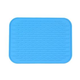 Multifunctional And Durable Silicone Round Non-slip Heat-resistant Mat; Coaster Mat; Placemat; Pot Mat; Table Mat (Color: Blue)