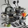 Primaware 18 Piece Non-stick Cookware Set, Steel Gray